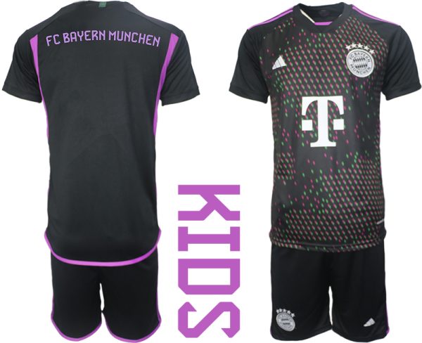 Bayern Munich Uit tenue Kids 2023-24 Korte Mouw (+ Korte broeken)