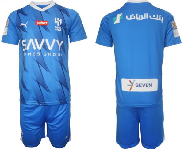 Al-Hilal SFC Thuisshirt 2023-2024 Korte Mouw (+ Korte broeken) Voetbalshirts