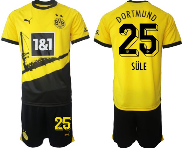 Borussia Dortmund Thuisshirt Niklas Sule #25 Voetbalshirts 2023-2024 Korte Mouw (+ Korte broeken)