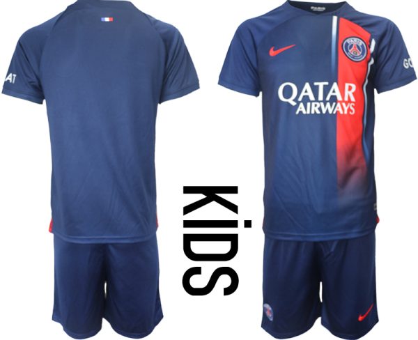 Paris Saint-Germain Thuisshirt 2023-2024 Kids Korte Mouw (+ Korte broeken) Voetbalshirts