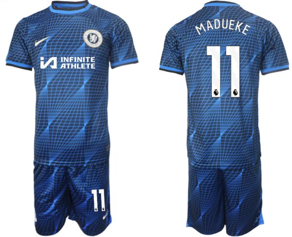 Chelsea Noni Madueke #11 Uitshirt 2023/24 Korte Mouw (+ Korte broeken) Voetbalshirts