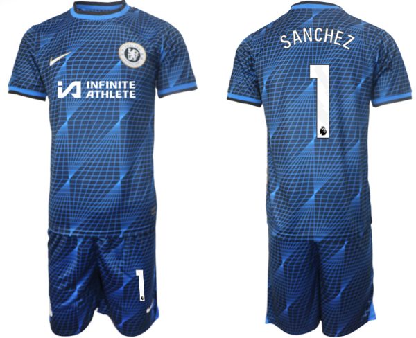 Chelsea Robert Sanchez #1 Uitshirt 2023/24 Korte Mouw (+ Korte broeken) Voetbalshirts