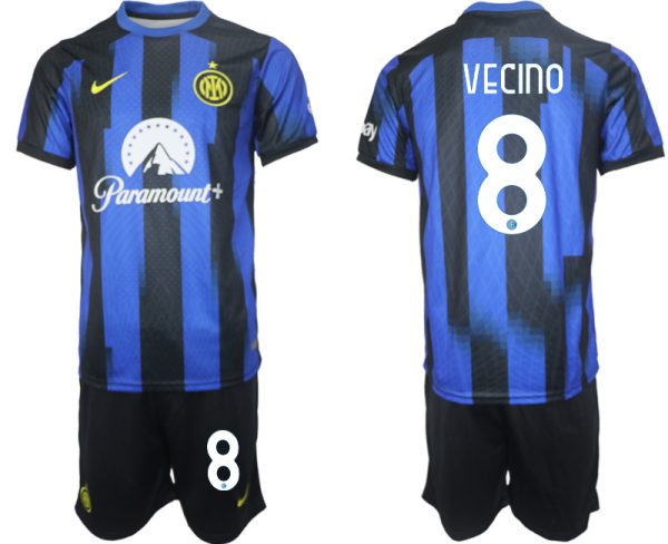 Inter Milan Matias Vecino #8 Thuisshirt 2023/24 Korte Mouw (+ Korte broeken) Voetbalshirts