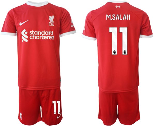 Liverpool Mohamed Salah #11 Thuisshirt 2023/24 Korte Mouw (+ Korte broeken) Voetbalshirts