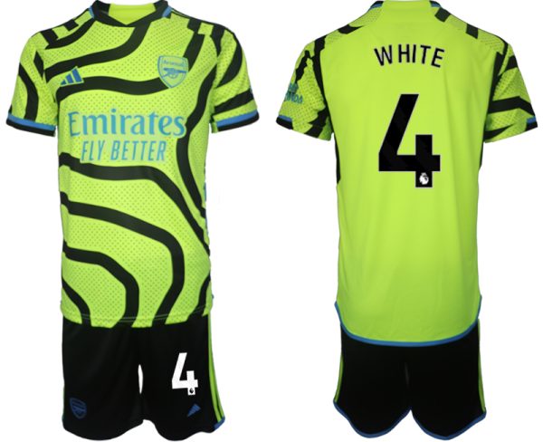 Arsenal Ben White #4 Uitshirt 2023-24 Mensen Korte Mouw (+ Korte broeken) Voetbalshirts