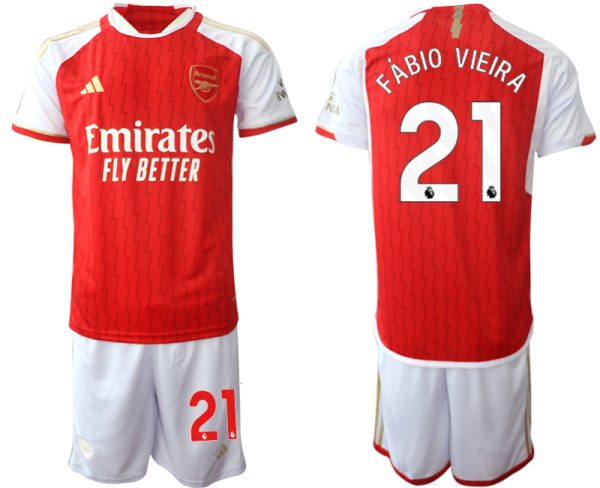 Arsenal Fabio Vieira #21 Thuisshirt 2023-24 Mensen Korte Mouw (+ Korte broeken) Voetbalshirts