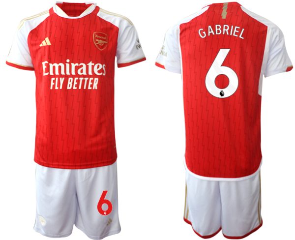 Arsenal Gabriel Magalhaes #6 Thuisshirt 2023-24 Mensen Korte Mouw (+ Korte broeken) Voetbalshirts