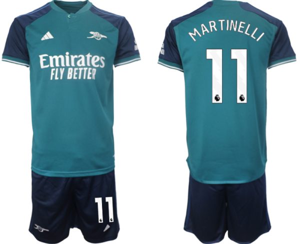 Arsenal Gabriel Martinelli #11 Derde Shirt 2023-24 Mensen Korte Mouw (+ Korte broeken) Voetbalshirts