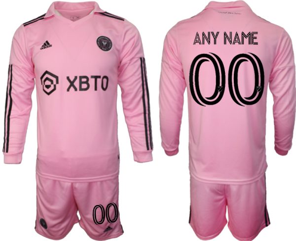 Inter Miami Any Name Thuisshirt 2023-24 Mensen Lange Mouwen (+ Korte broeken) Voetbalshirts