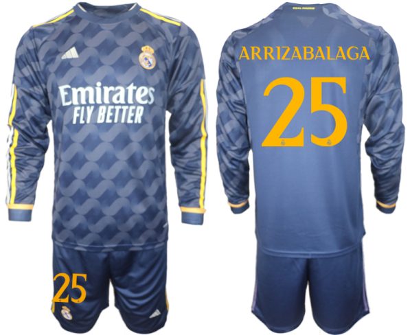 Real Madrid Kepa Arrizabalaga #25 Uitshirt 2023-24 Mensen Lange Mouwen (+ Korte broeken) Voetbalshirts