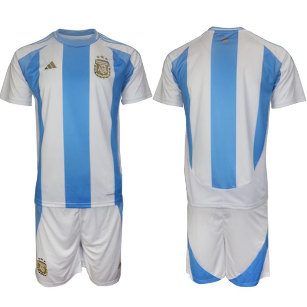 Nieuwe Argentinië Thuisshirt Copa América 2024 Voetbalshirts Korte Mouw (+ Korte broeken) Kopen