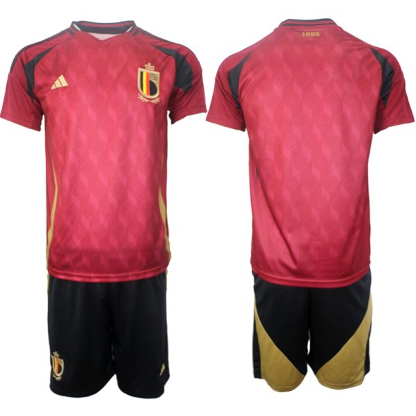 Nieuwe België Thuisshirt EK 2024 Voetbalshirts Korte Mouw (+ Korte broeken) Kopen