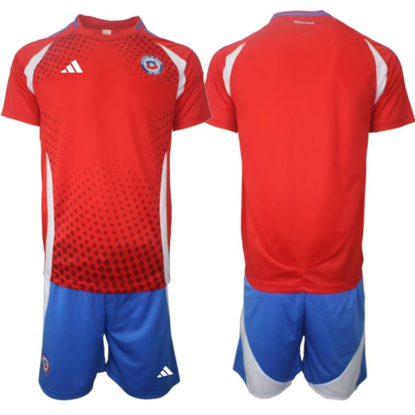 Nieuwe Chili Thuisshirt Copa América 2024 Voetbalshirts Korte Mouw (+ Korte broeken) Kopen