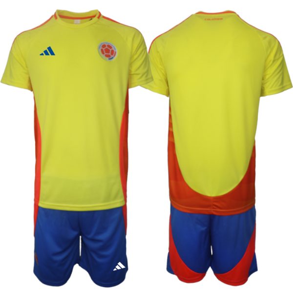 Nieuwe Colombia Thuisshirt Copa América 2024 Voetbalshirts Korte Mouw (+ Korte broeken) Kopen