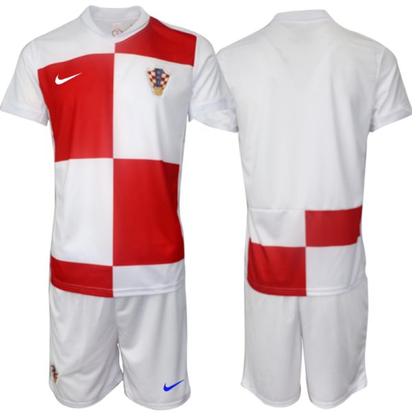 Nieuwe Kroatië Thuisshirt EK 2024 Voetbalshirts Korte Mouw (+ Korte broeken) Kopen