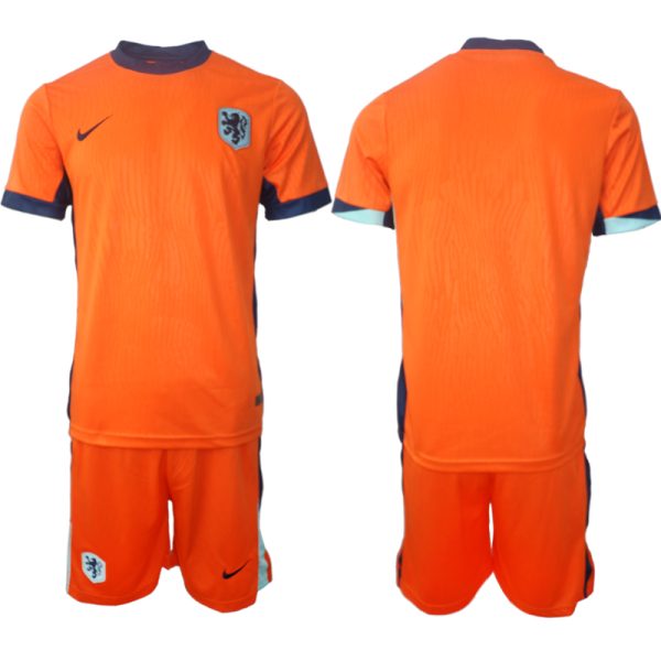 Nieuwe Nederland Thuisshirt EK 2024 Voetbalshirts Korte Mouw (+ Korte broeken) Kopen