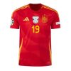 Nieuwe EK 2024 Spanje Thuisshirt Lamine Yamal #19 Voetbalshirts Korte Mouw Kopen-1